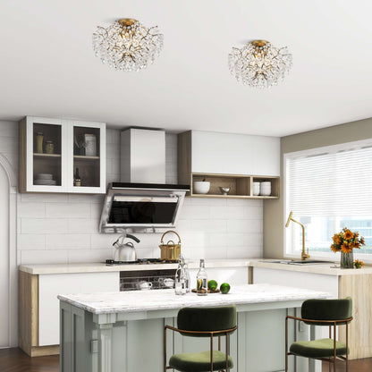 Plafonnier encastré Dalia Elegant à 3 lumières en cristal