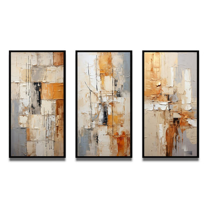 Designart Abstraction I Ensemble de 3 cadres abstraits pour la décoration murale intérieure