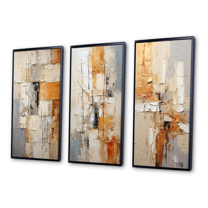 Designart Abstraction I Ensemble de 3 cadres abstraits pour la décoration murale intérieure