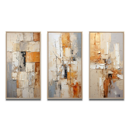 Designart Abstraction I Ensemble de 3 cadres abstraits pour la décoration murale intérieure