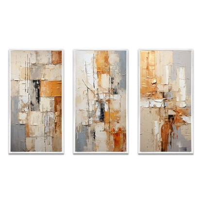 Designart Abstraction I Ensemble de 3 cadres abstraits pour la décoration murale intérieure