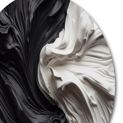 Designart Noir et Blanc Marbré Rêveur V Art Mural Rond Géométrique Moderne en Métal