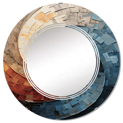 Miroir mural moderne abstrait en spirale avec collage Designart