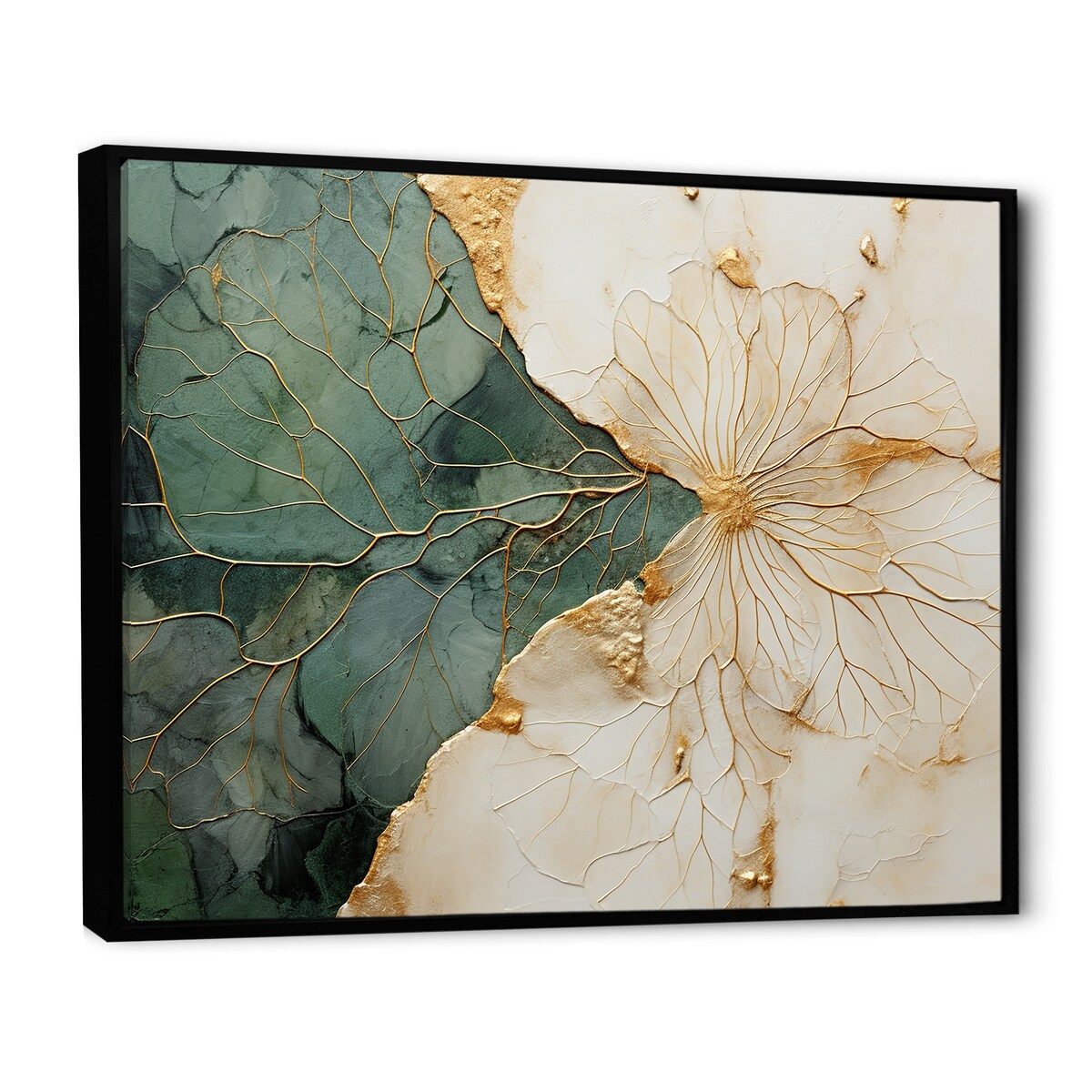 Designart Vert Or Minimalisme Poteries I Spirales Abstraites Art Mural Encadré Salon