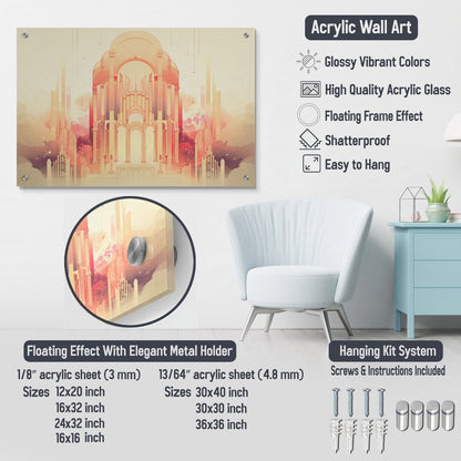 Décoration murale brillante Designart Vagues blanches et bleues style découpage papier III - Art mural acrylique côtier pour chambre