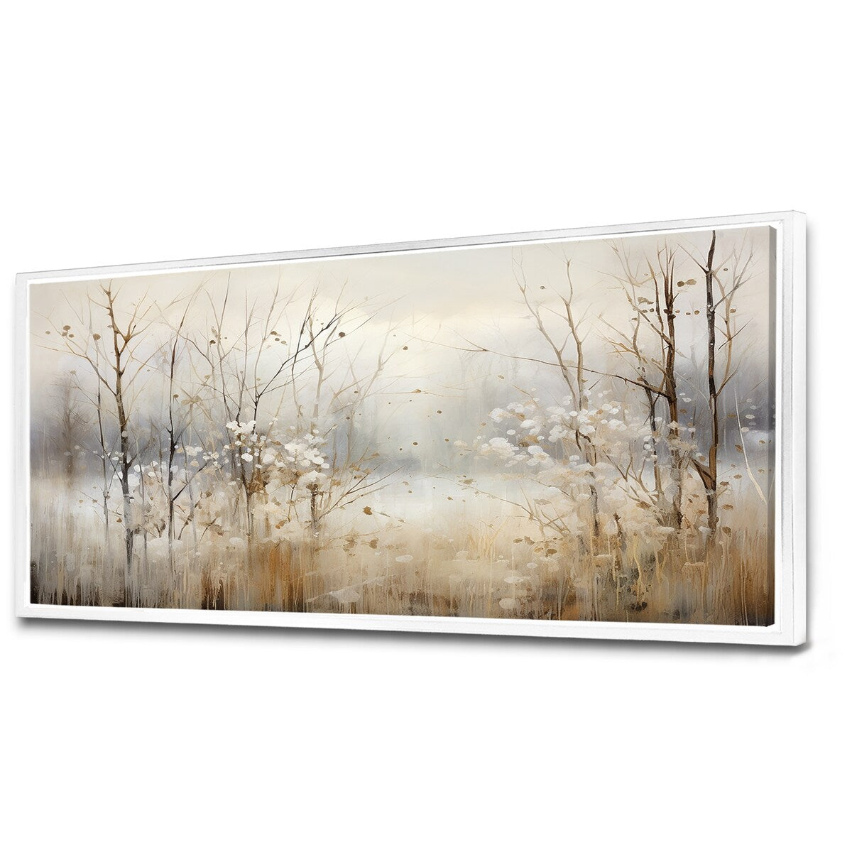 Décoration murale Designart Winter Meadow View Calmness II Meadow Grey - Toile encadrée pour chambre traditionnelle