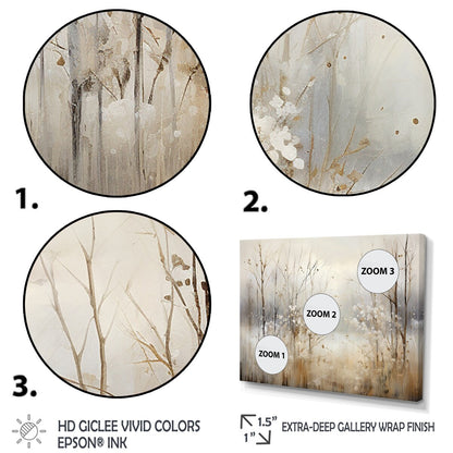 Décoration murale Designart Winter Meadow View Calmness II Meadow Grey - Toile encadrée pour chambre traditionnelle