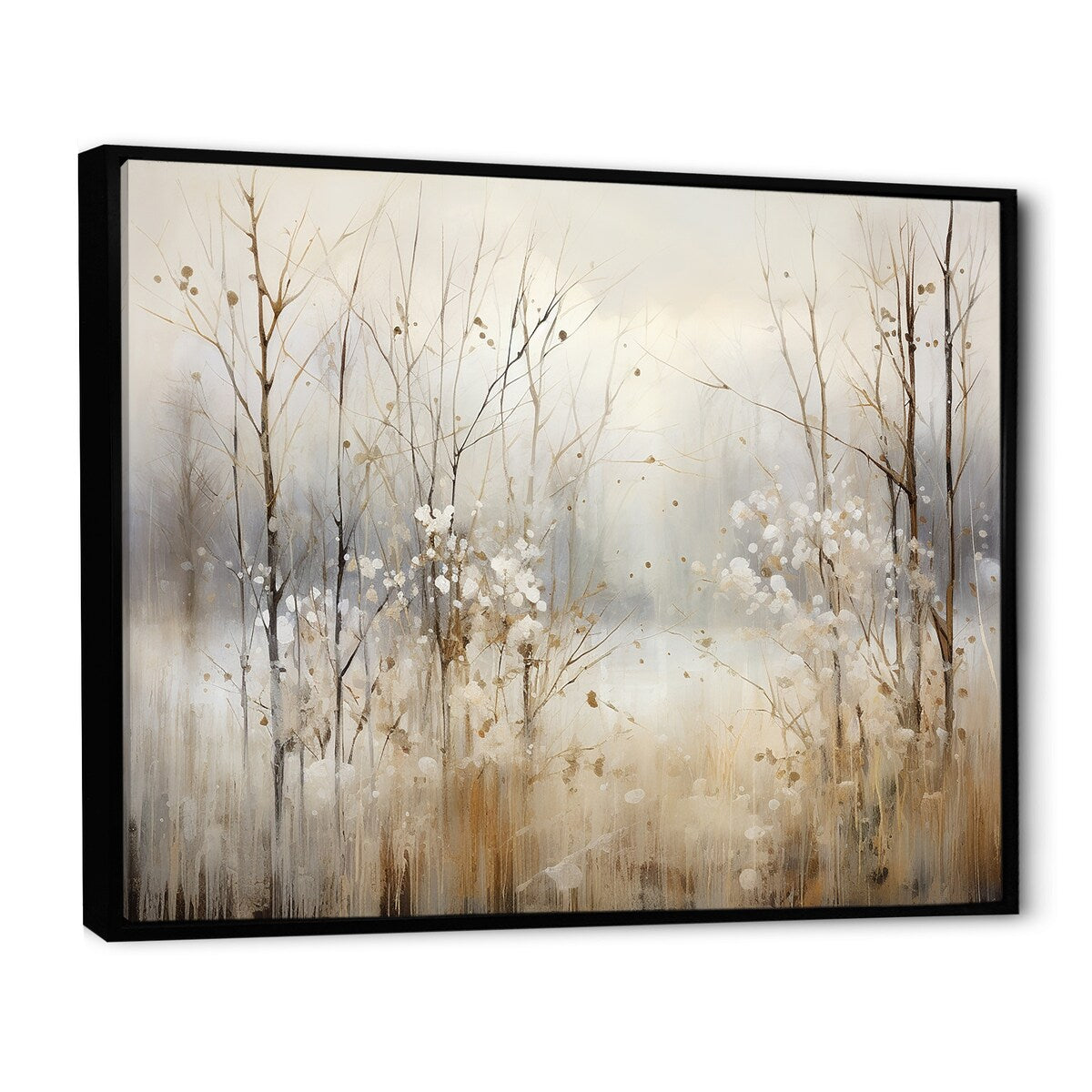 Décoration murale Designart Winter Meadow View Calmness II Meadow Grey - Toile encadrée pour chambre traditionnelle