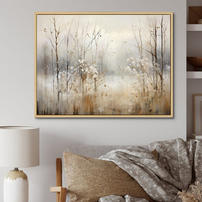 Décoration murale Designart Winter Meadow View Calmness II Meadow Grey - Toile encadrée pour chambre traditionnelle