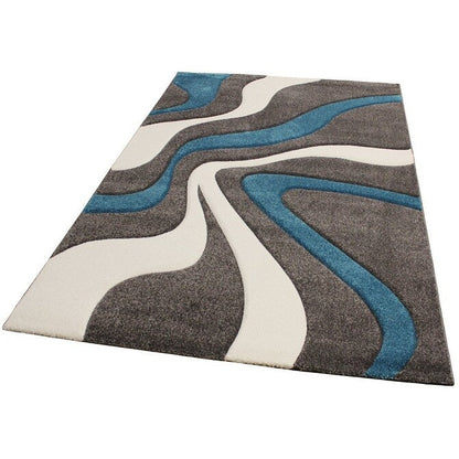 Tapis design à découpe contour et motif vague moderne