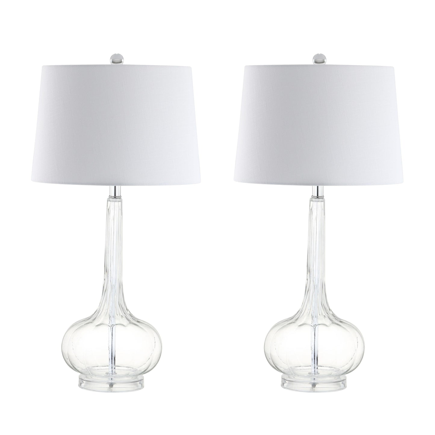 Lampe de table LED Diamante 28,5 en verre en forme de larme, rose (lot de 2) par JONATHAN Y