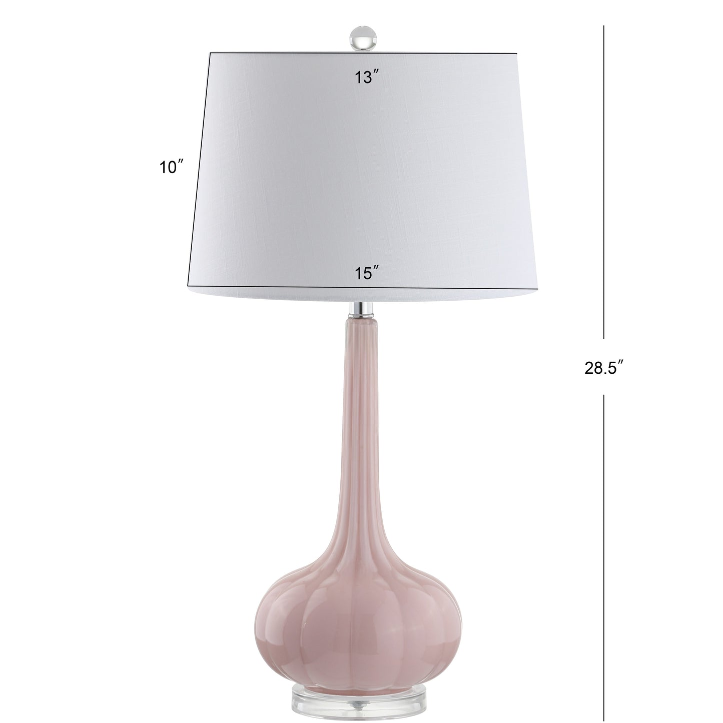 Lampe de table LED Diamante 28,5 en verre en forme de larme, rose (lot de 2) par JONATHAN Y