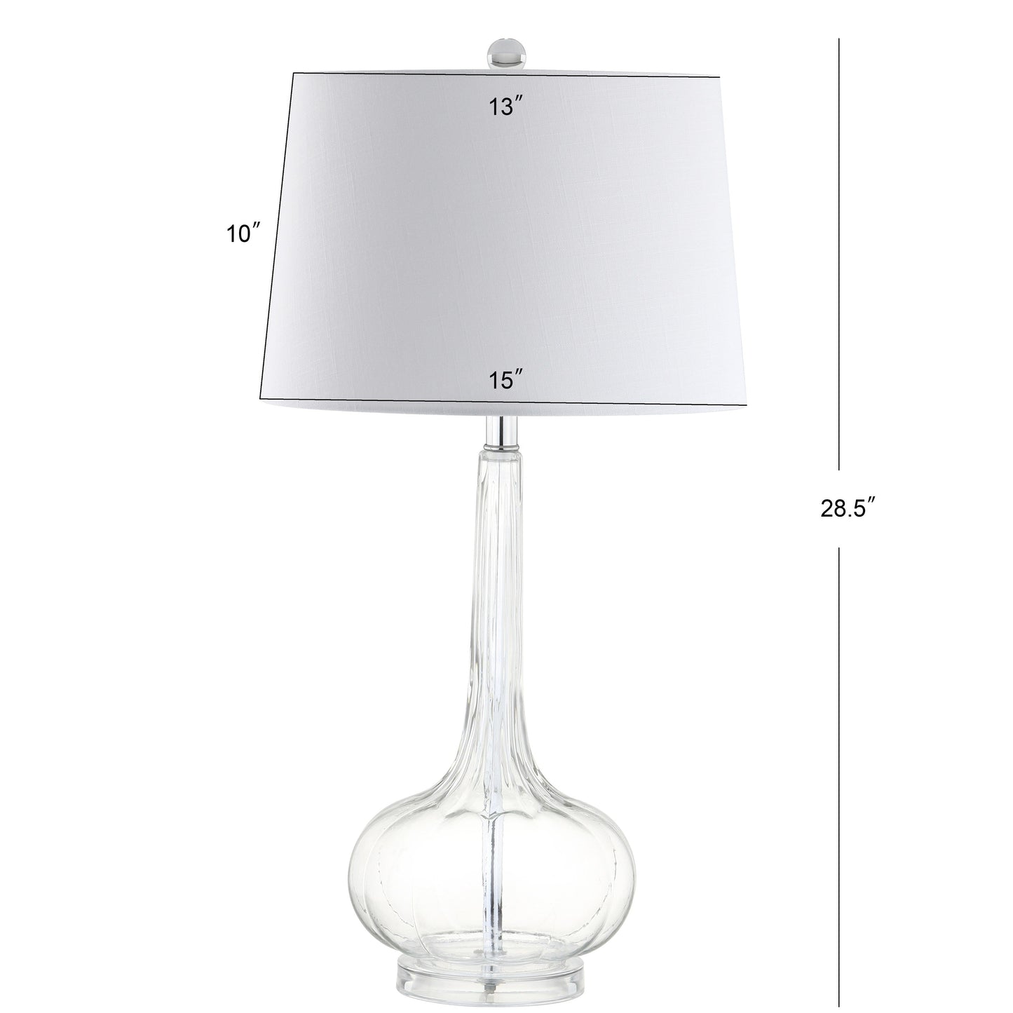 Lampe de table LED Diamante 28,5 en verre en forme de larme, rose (lot de 2) par JONATHAN Y