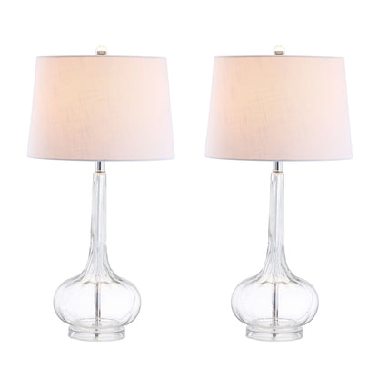 Lampe de table LED Diamante 28,5 en verre en forme de larme, rose (lot de 2) par JONATHAN Y