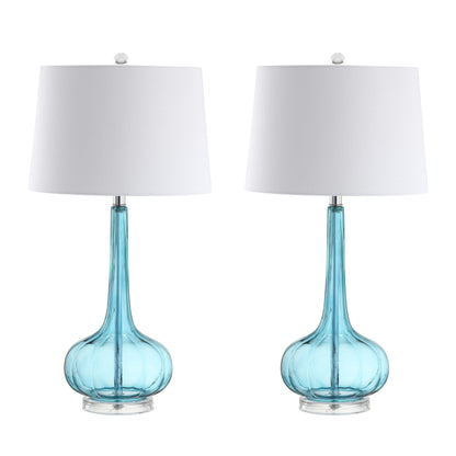 Lampe de table LED Diamante 28,5 en verre en forme de larme, rose (lot de 2) par JONATHAN Y