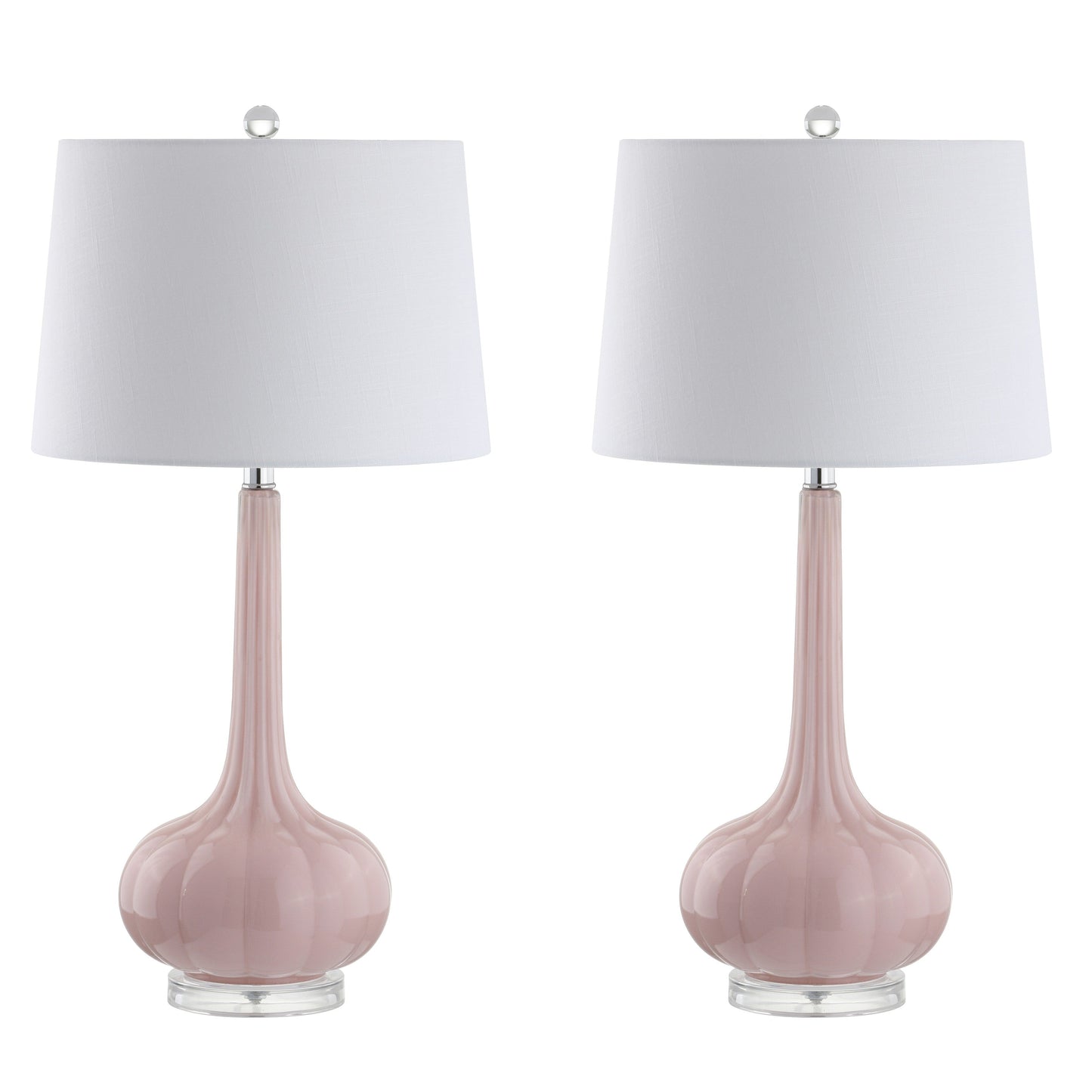Lampe de table LED Diamante 28,5 en verre en forme de larme, rose (lot de 2) par JONATHAN Y