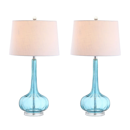 Lampe de table LED Diamante 28,5 en verre en forme de larme, rose (lot de 2) par JONATHAN Y