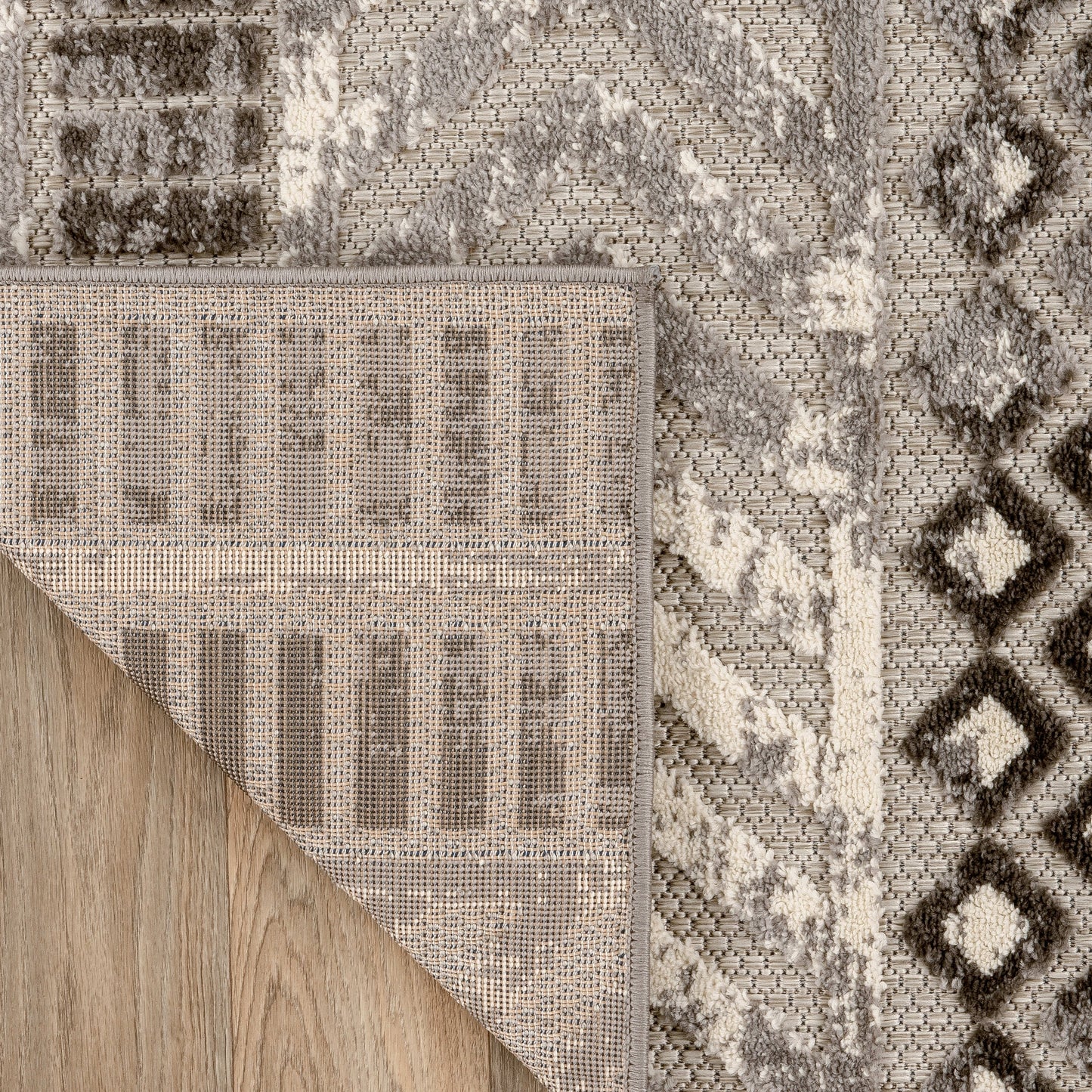 Tapis d'intérieur/extérieur géométrique vieilli World Rug Gallery