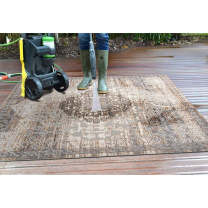 Tapis d'intérieur/extérieur traditionnel vieilli World Rug Gallery