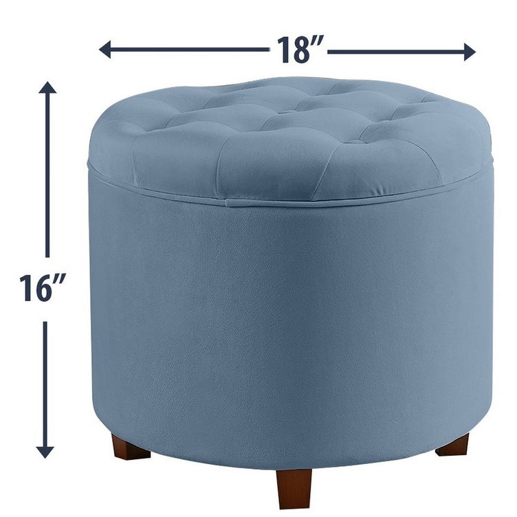 Pouf de rangement rond capitonné Donovan