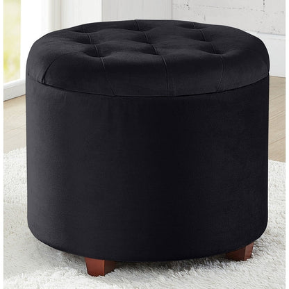 Pouf de rangement rond capitonné Donovan