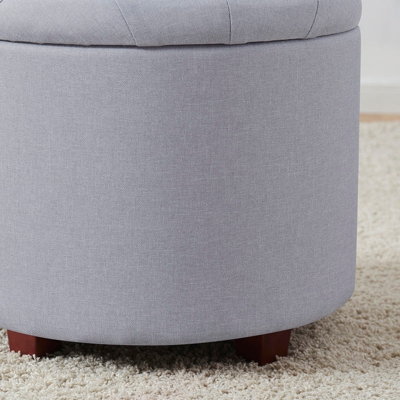 Pouf de rangement rond capitonné Donovan