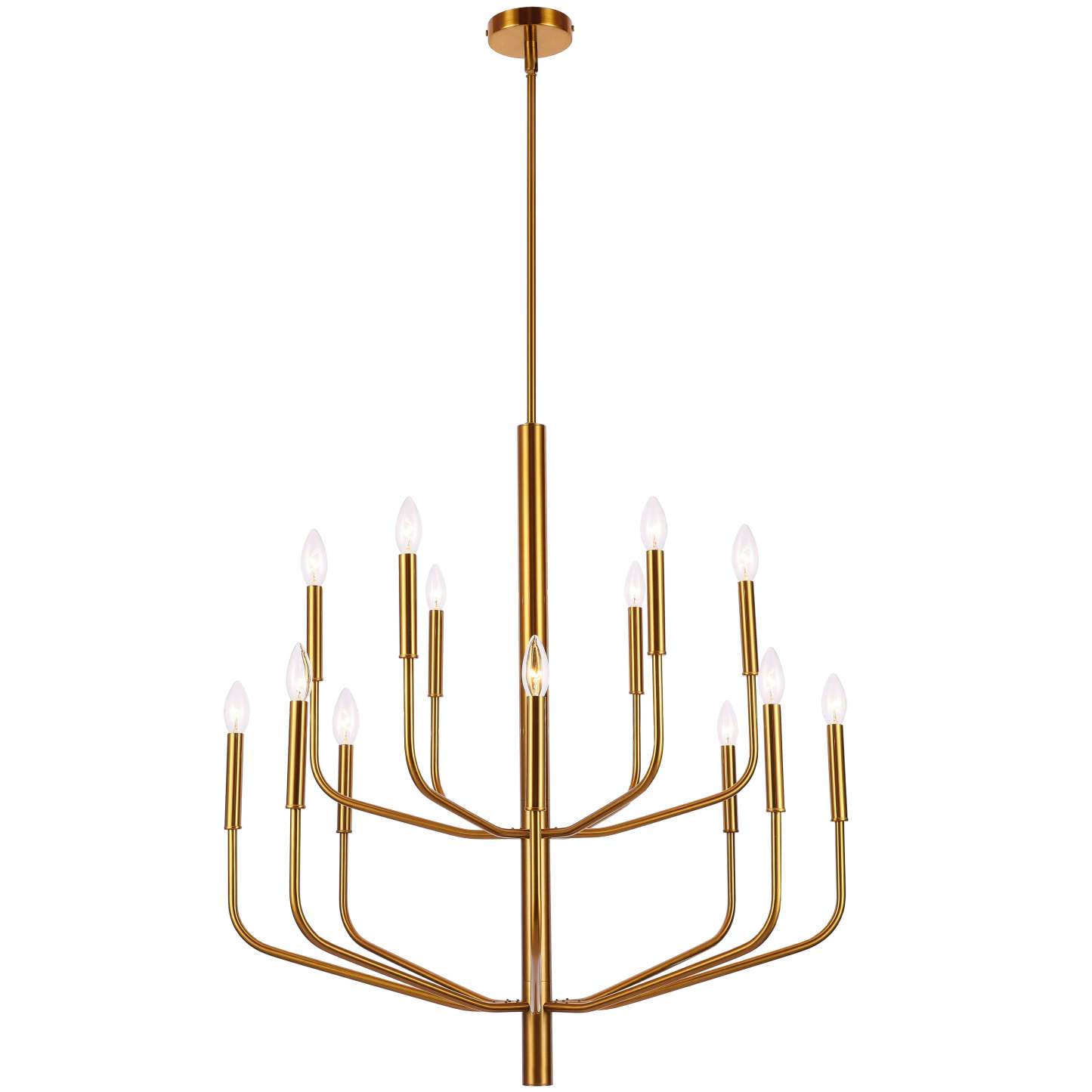 Dainolite Eleanor 14 Light Chandelier Lampe en laiton vieilli|Lustre Eleanor de Dainolite avec fini laiton vieilli et 14 ampoules