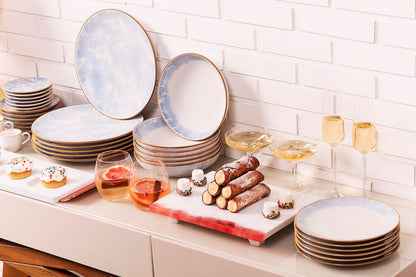 Coup 16-Piece Dinnerware Set - Blue Yellow | Service de vaisselle Coup 16 pièces - bleu et jaune | D87E7ZB2