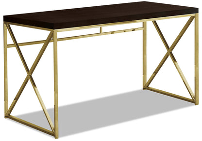 Bureau Emery 47,25 po - Cappuccino et Or