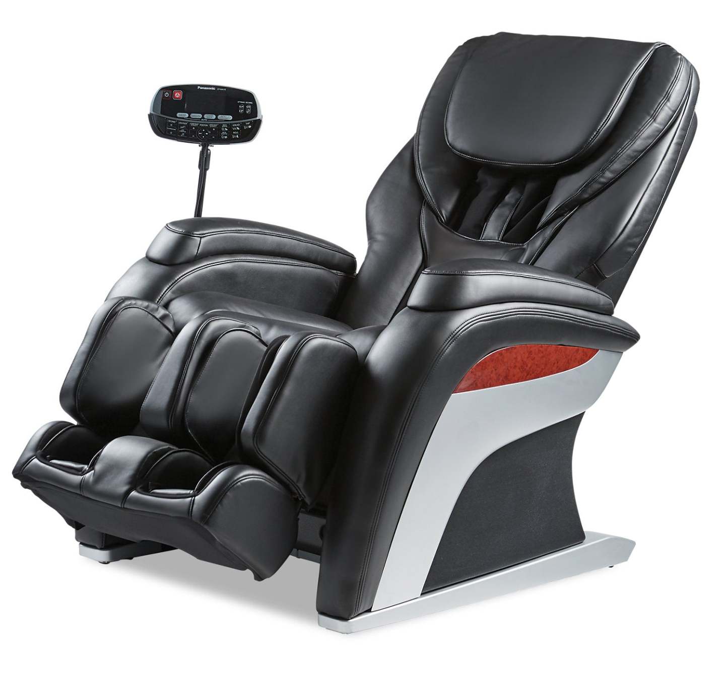 Fauteuil de massage à inclinaison électrique de la collection Urban de Panasonic de 48,1 po en cuir synthétique de qualité supérieure - noir