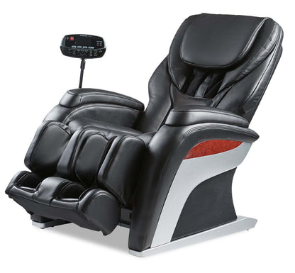 Fauteuil de massage à inclinaison électrique de la collection Urban de Panasonic de 48,1 po en cuir synthétique de qualité supérieure - noir
