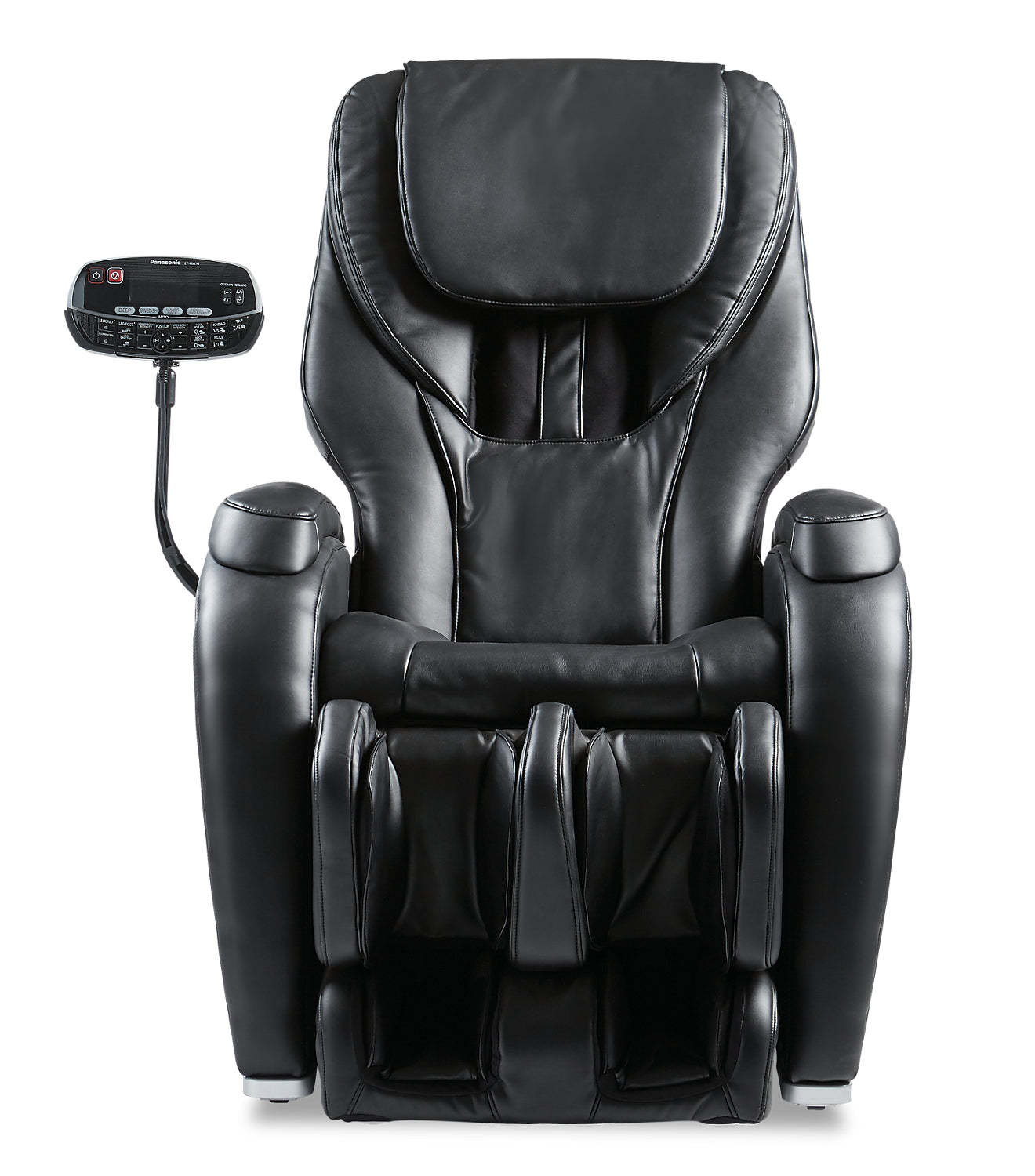 Fauteuil de massage à inclinaison électrique de la collection Urban de Panasonic de 48,1 po en cuir synthétique de qualité supérieure - noir