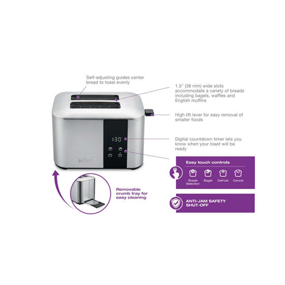 Grille-pain numérique Salton à 2 tranches avec compte à rebours - ET2137