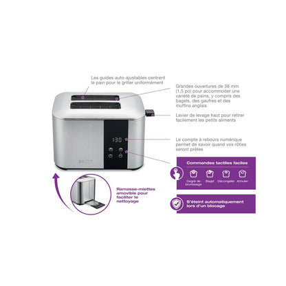 Grille-pain numérique Salton à 2 tranches avec compte à rebours - ET2137