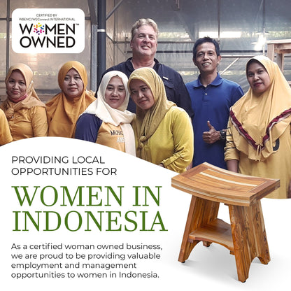 EcoDecors, Serenity, Banc de douche en teck, Tabouret de douche en teck, Banc de douche d'angle en teck, 45,7 cm (18 pouces), Avec étagère