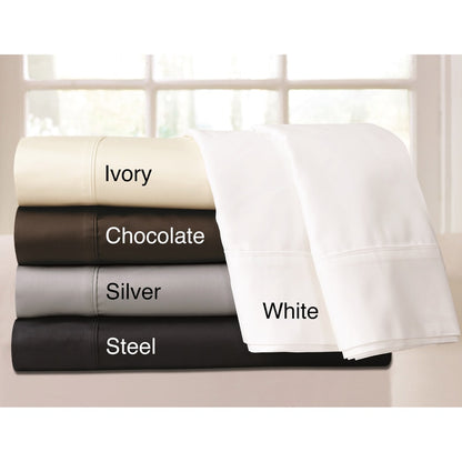 Ensemble de draps 6 pièces en coton égyptien 600 fils/cm² à poches extra profondes