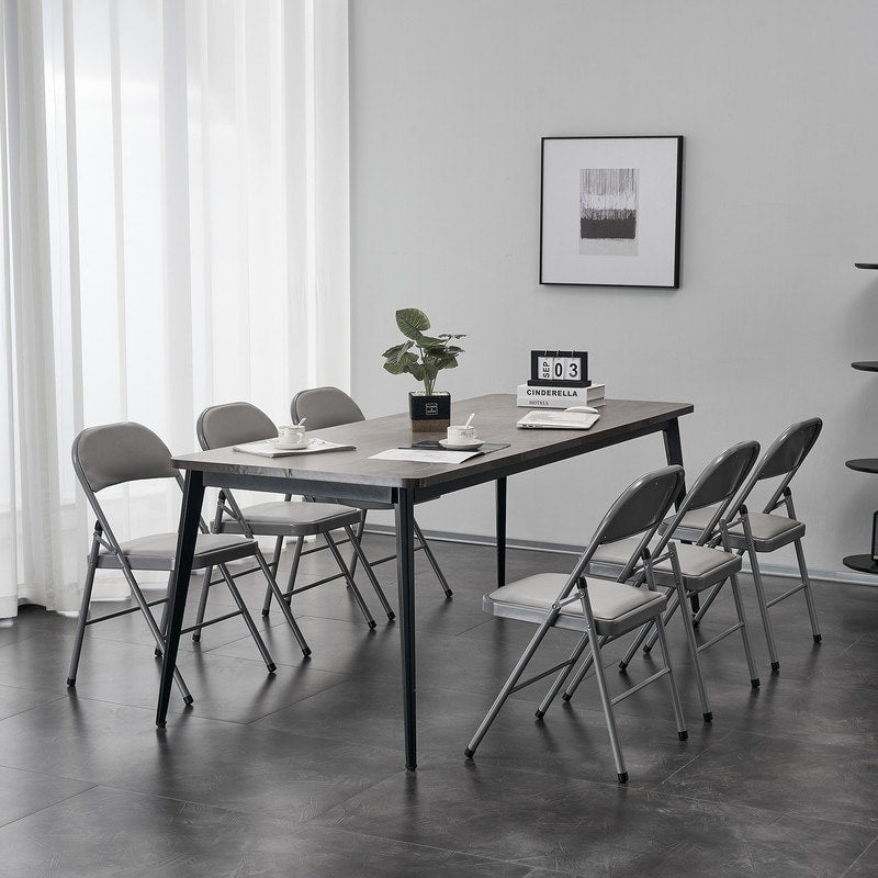Chaises élégantes pliables en fer et PVC blanc pour congrès et expositions
