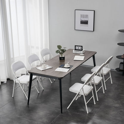 Chaises élégantes pliables en fer et PVC blanc pour congrès et expositions