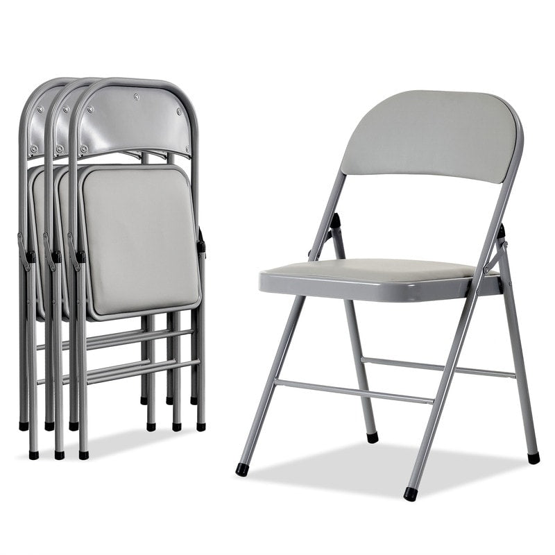 Chaises élégantes pliables en fer et PVC blanc pour congrès et expositions