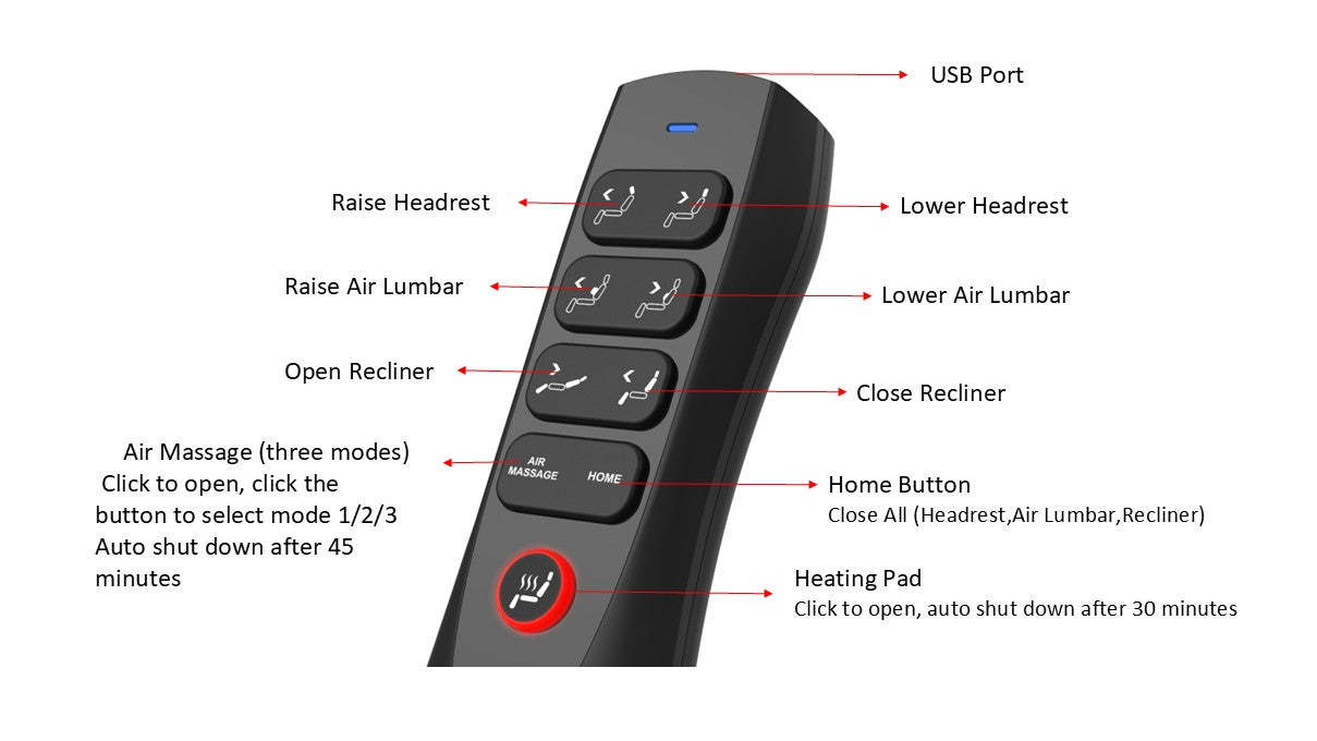 Sofa de massage à inclinaison électrique Elite de 86 po en cuir véritable avec appuie-têtes électriques et accoudoirs de rangement - noir