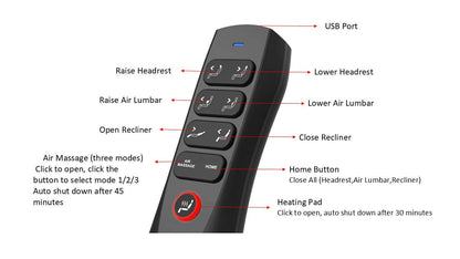 Canapé de massage à inclinaison électrique Elite de 86 po en cuir véritable avec son immersif et appuie-têtes électriques - mastic