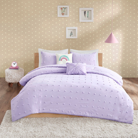 Ensemble de couette à pompons Ensley en coton jacquard par Intelligent Design Kids