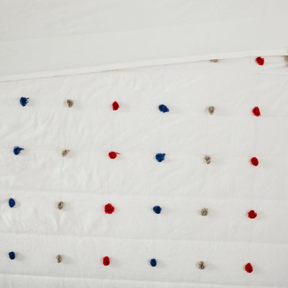 Ensemble de courtepointe en coton jacquard à pompons Ensley pour enfants Intelligent Design avec coussins décoratifs