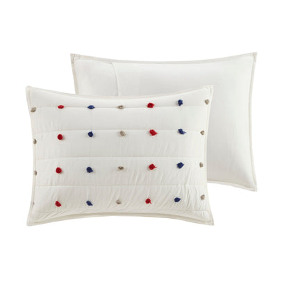 Ensemble de courtepointe en coton jacquard à pompons Ensley pour enfants Intelligent Design avec coussins décoratifs