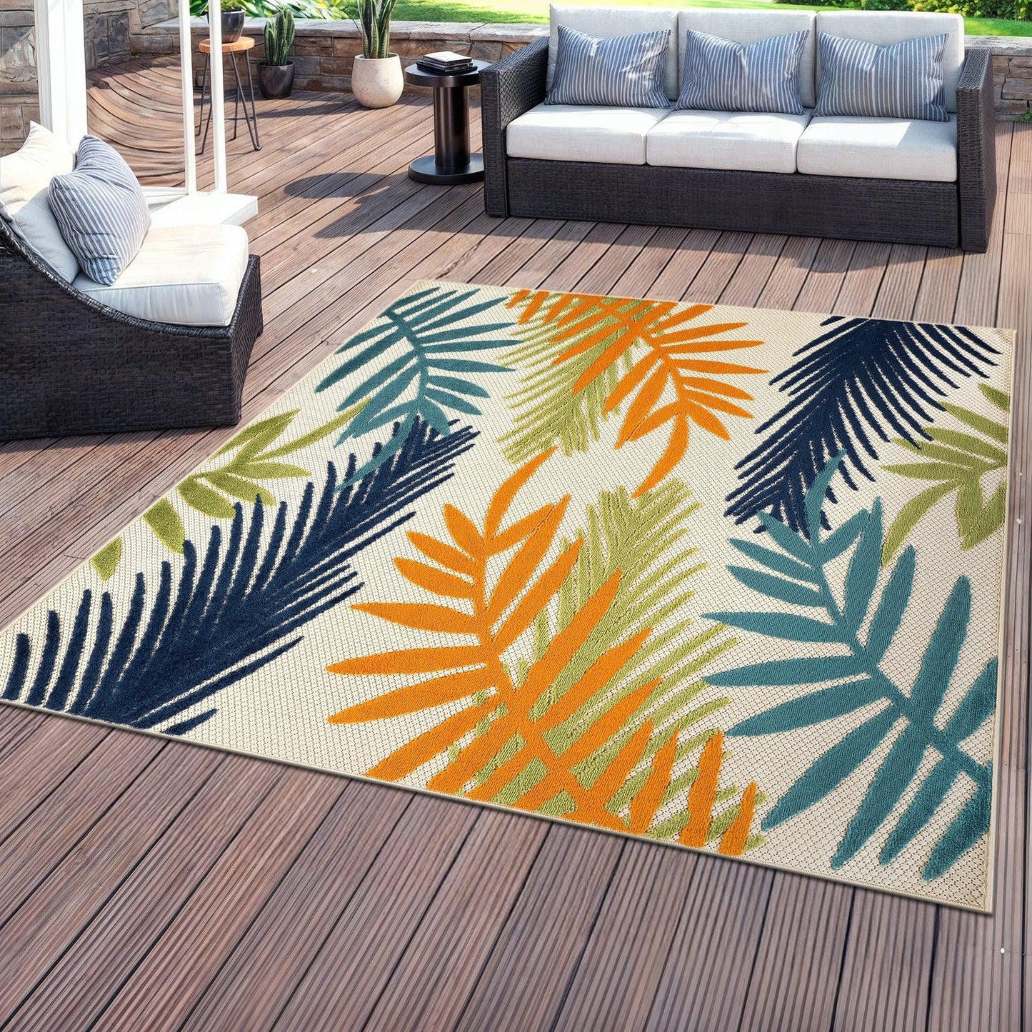 Tapis d'intérieur/extérieur Evora Palm Frond