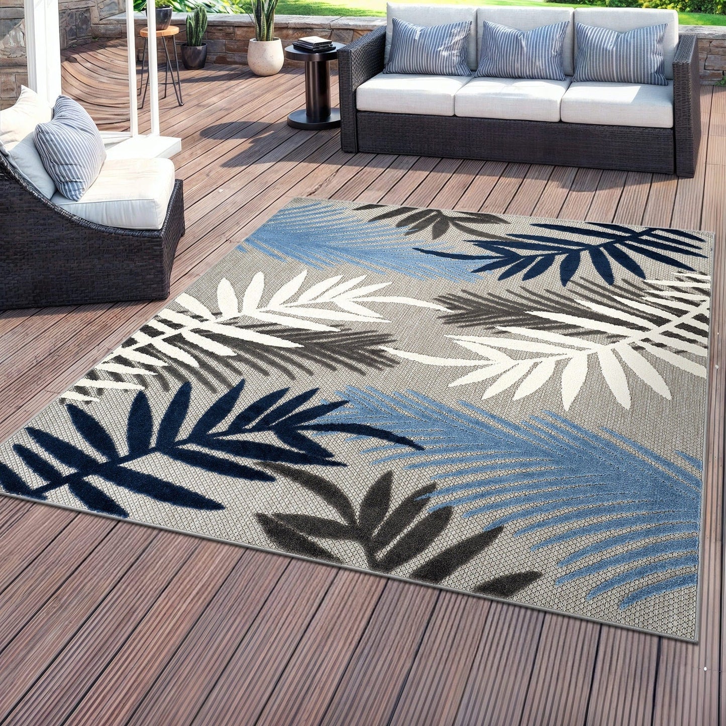 Tapis d'intérieur/extérieur Evora Palm Frond