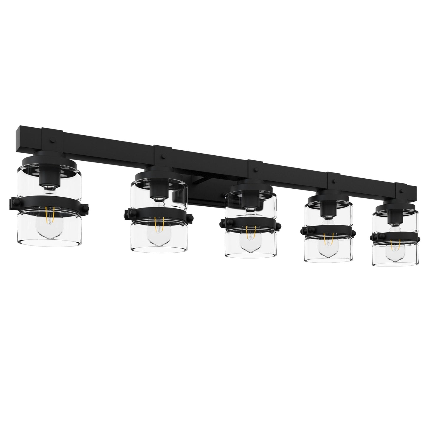 Appliques murales ExBrite Farmhouse à 3 lumières, intensité variable, en fer noir pour salle de bain