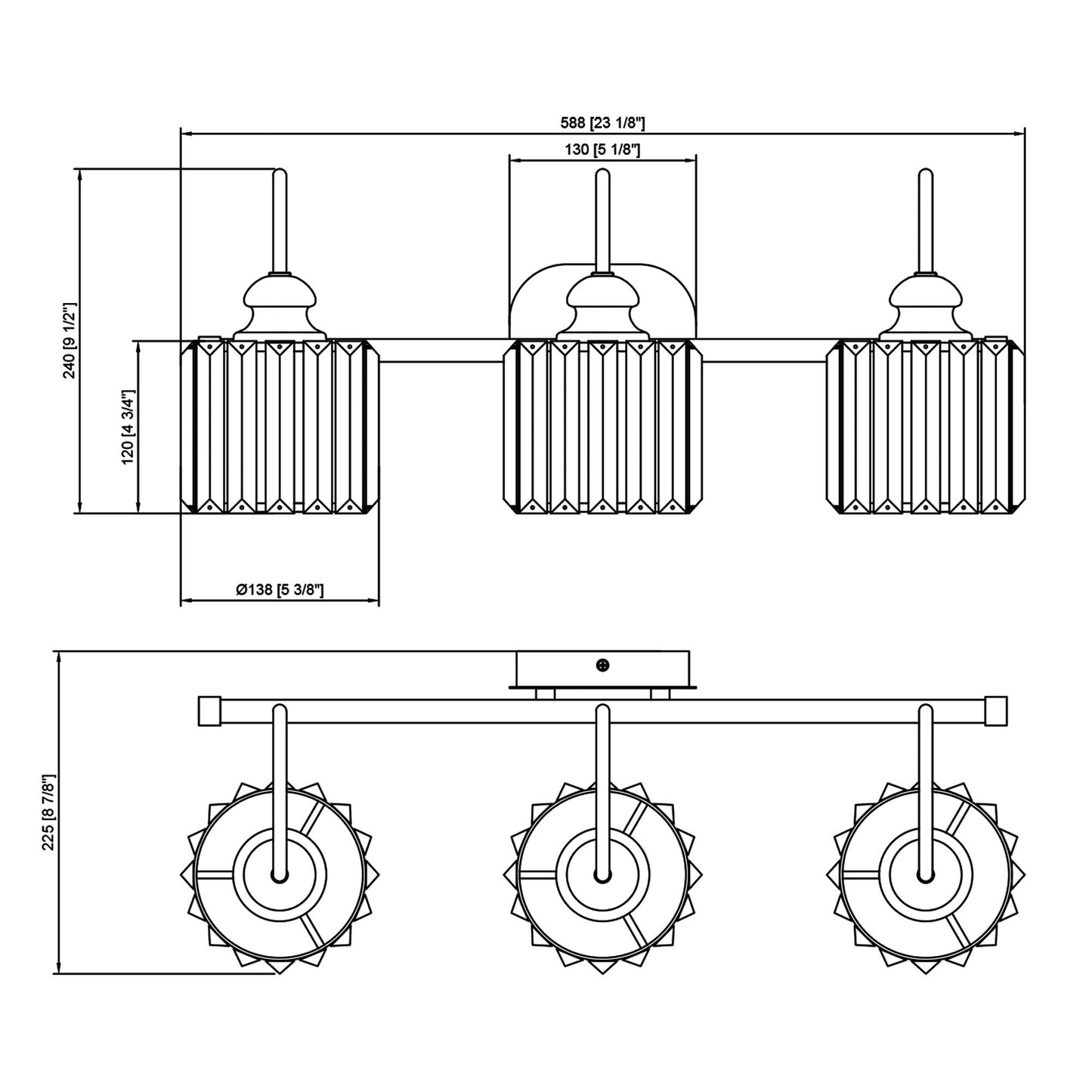 Appliques murales ExBrite modernes en or rose, à 1/2/3/4/5 lumières, avec intensité variable, en cristal, pour salle de bain