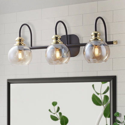 Appliques murales ExBrite modernes en or rose, à 1/2/3/4/5 lumières, avec intensité variable, en cristal, pour salle de bain