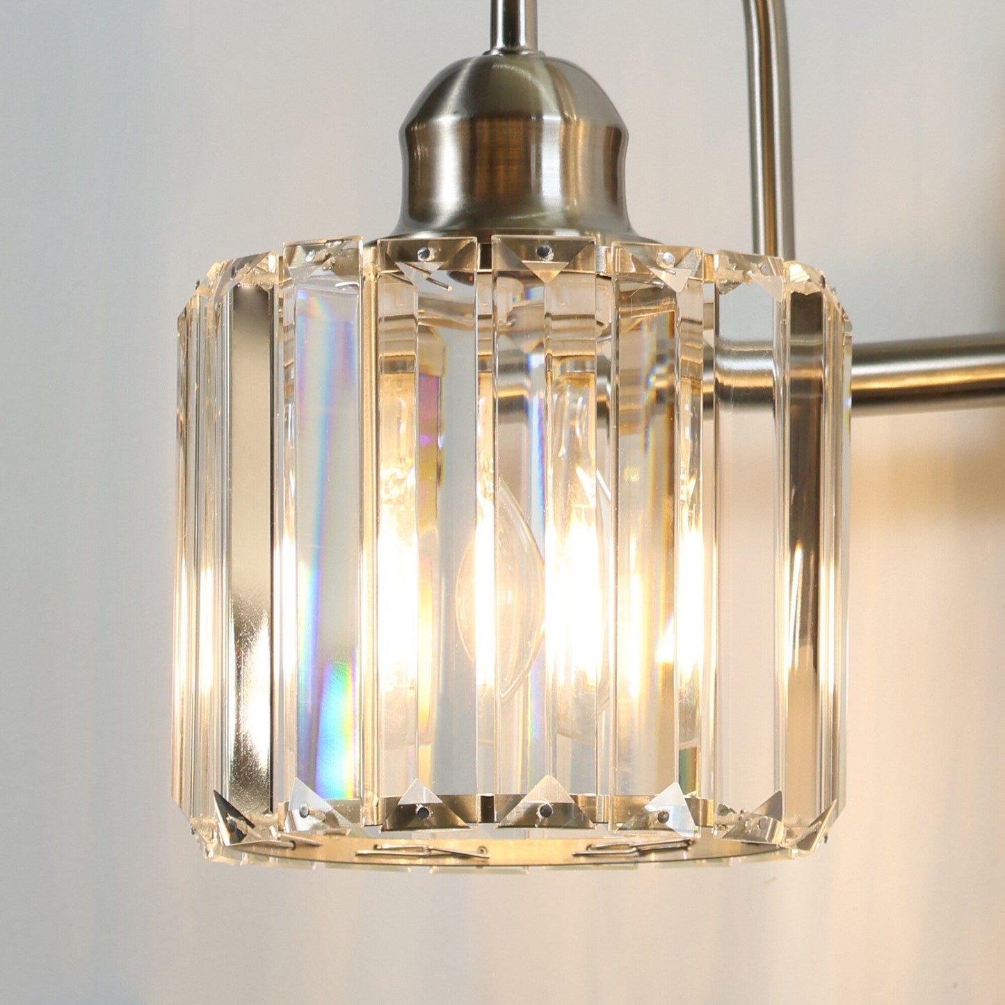 Appliques murales ExBrite modernes en or rose, à 1/2/3/4/5 lumières, avec intensité variable, en cristal, pour salle de bain